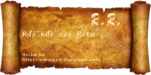 Rákóczi Rita névjegykártya
