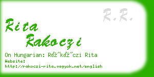 rita rakoczi business card